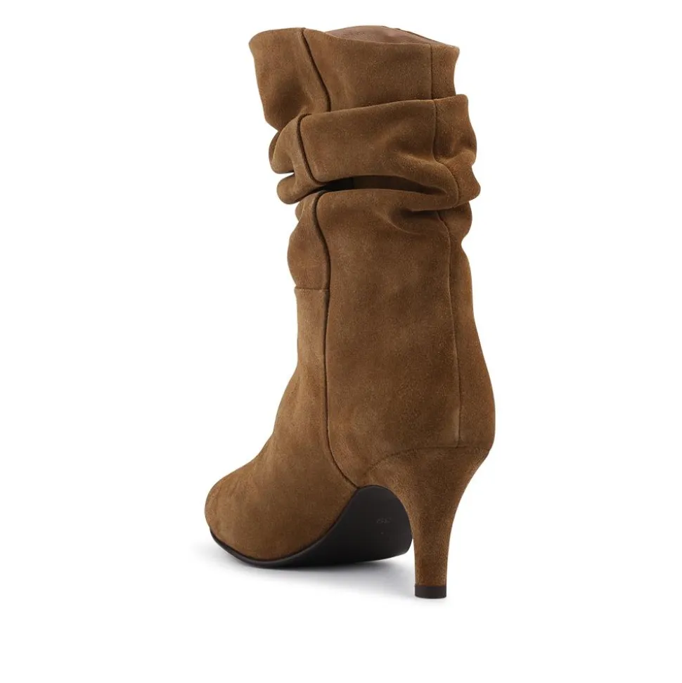 Kathryn Slouch Leather Ankle Boots - Tan Suede