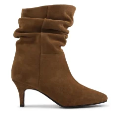 Kathryn Slouch Leather Ankle Boots - Tan Suede
