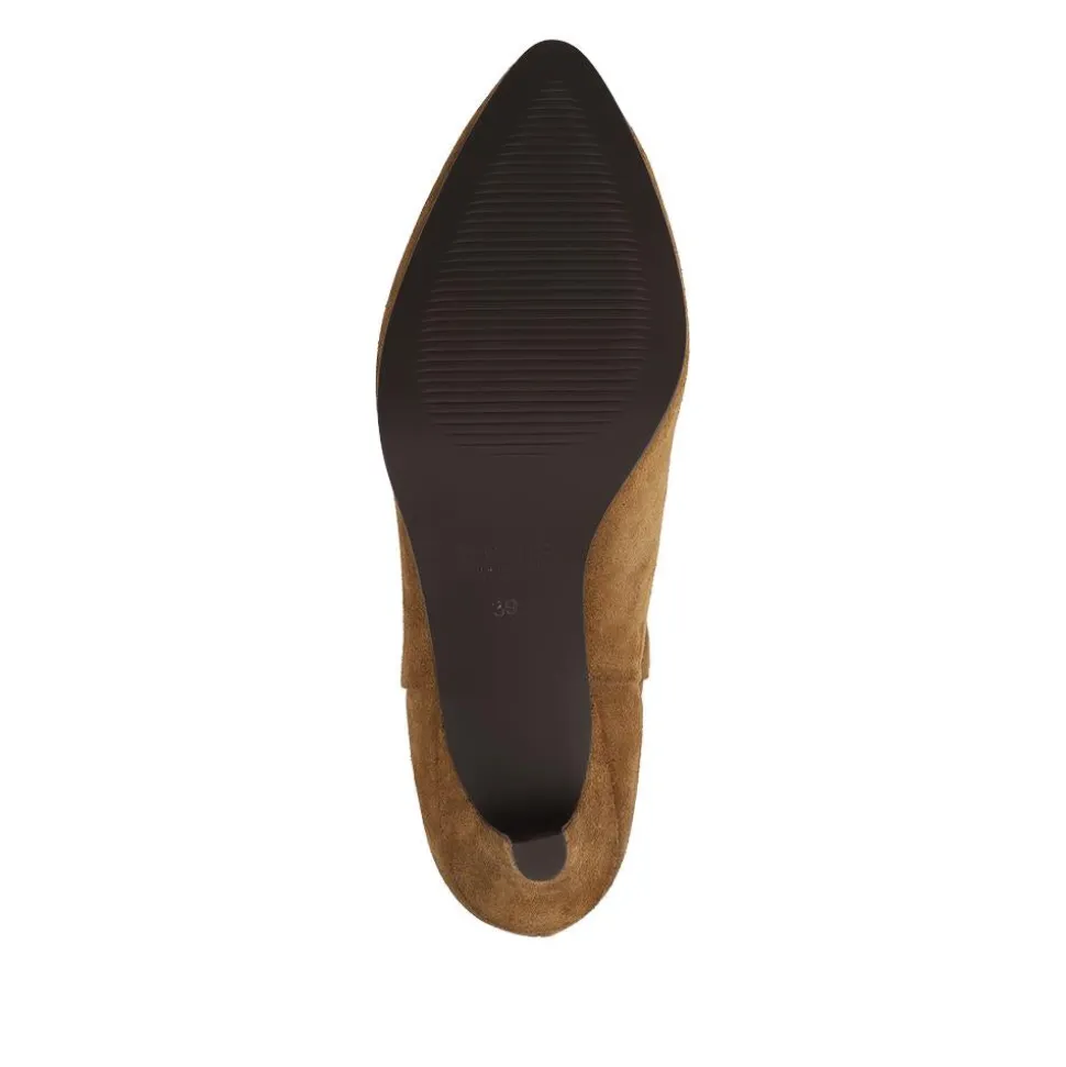 Kathryn Slouch Leather Ankle Boots - Tan Suede