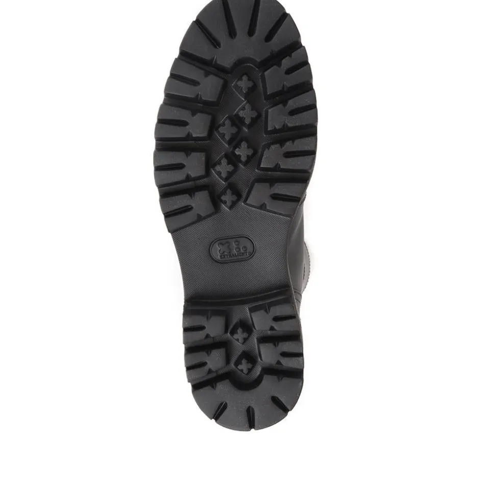 Katia Leather Hiker Boots - Black