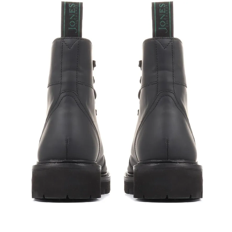 Katia Leather Hiker Boots - Black