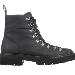 Katia Leather Hiker Boots - Black
