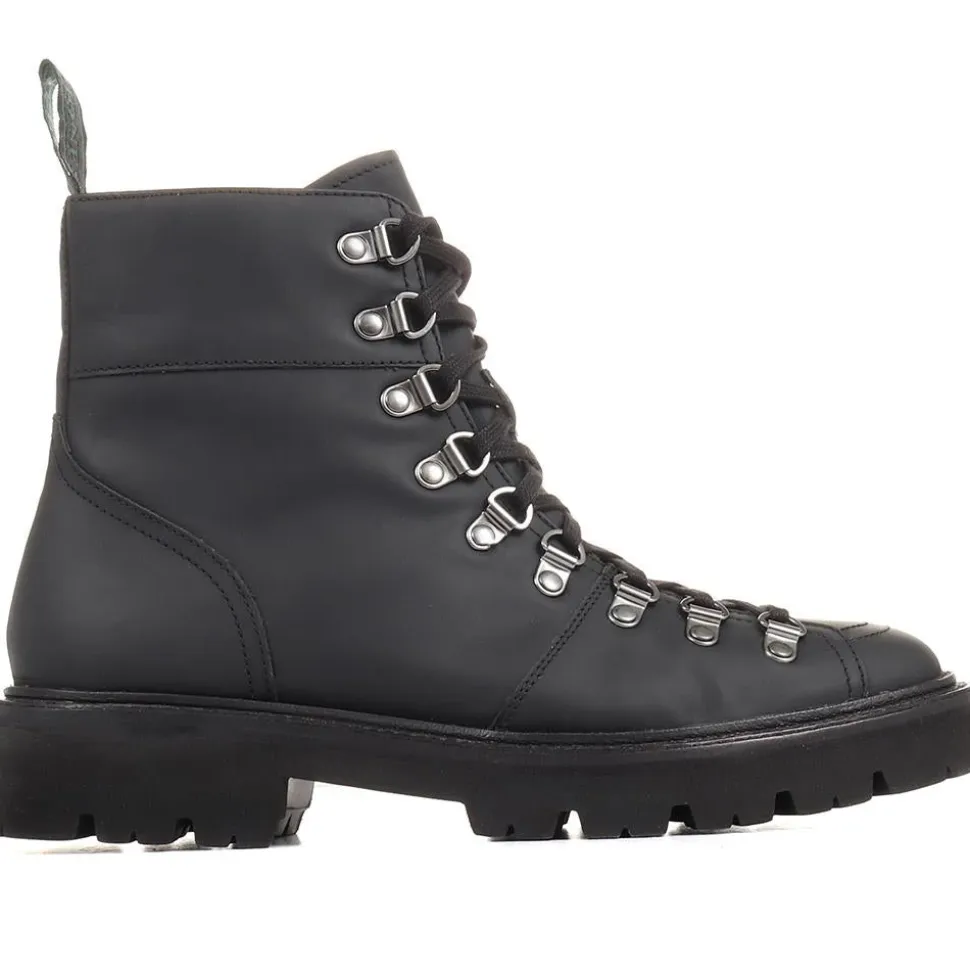 Katia Leather Hiker Boots - Black