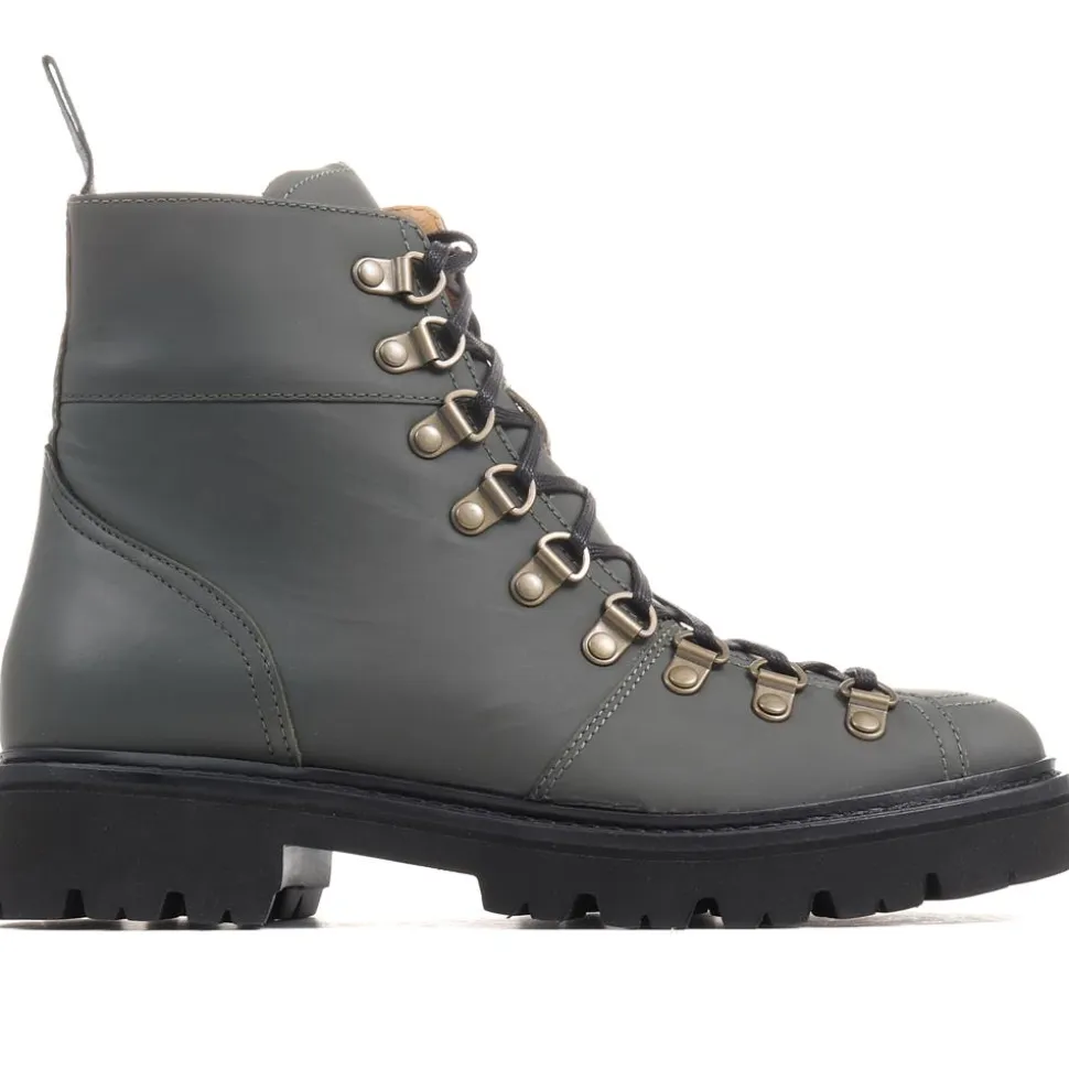Katia Leather Hiker Boots - Green