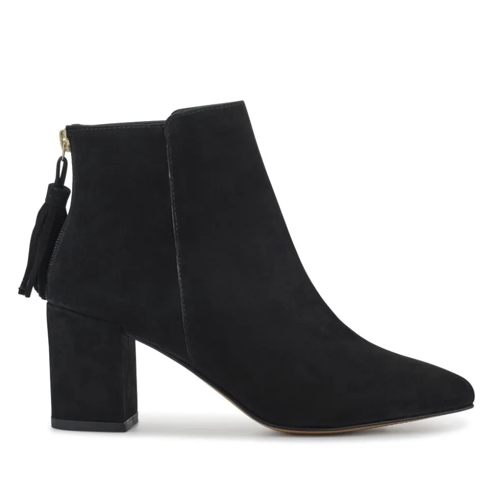 Keily Leather Pointed-Toe Boots - Black Suede