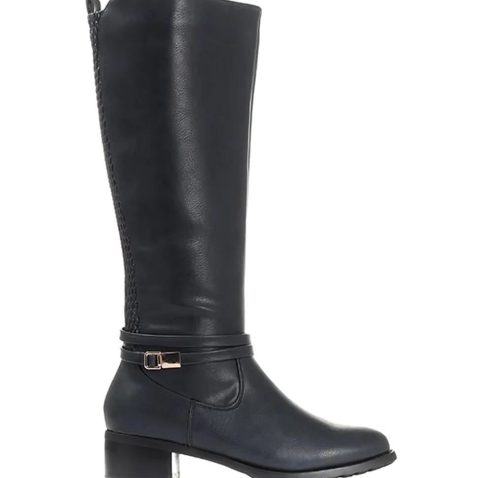 Knee High Boot - Navy