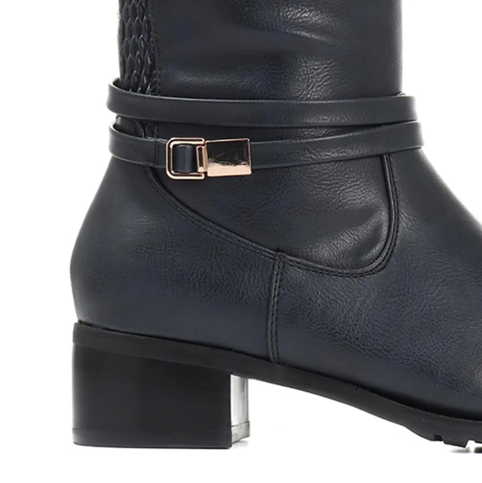 Knee High Boot - Navy