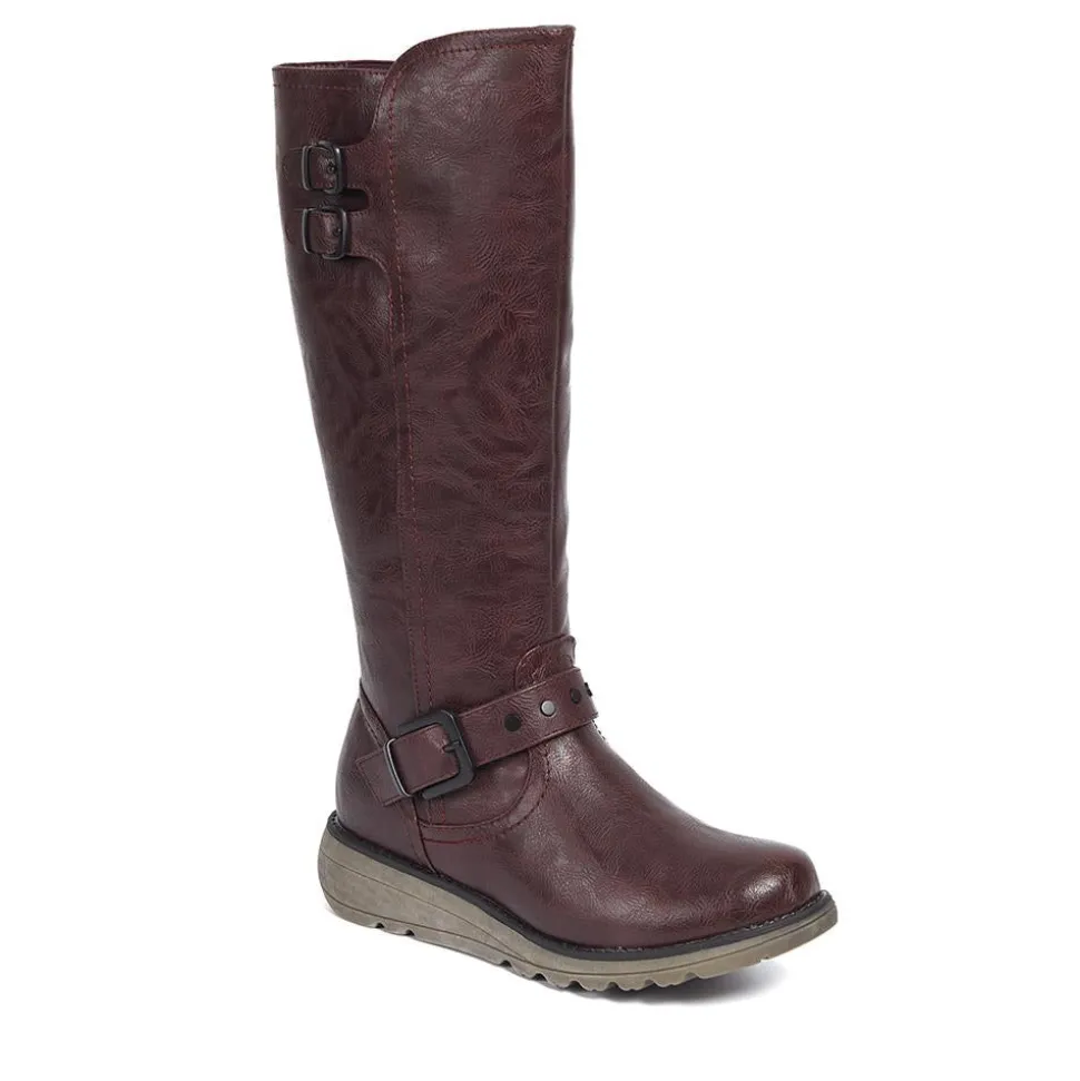 Knee-High Boots - Burgundy