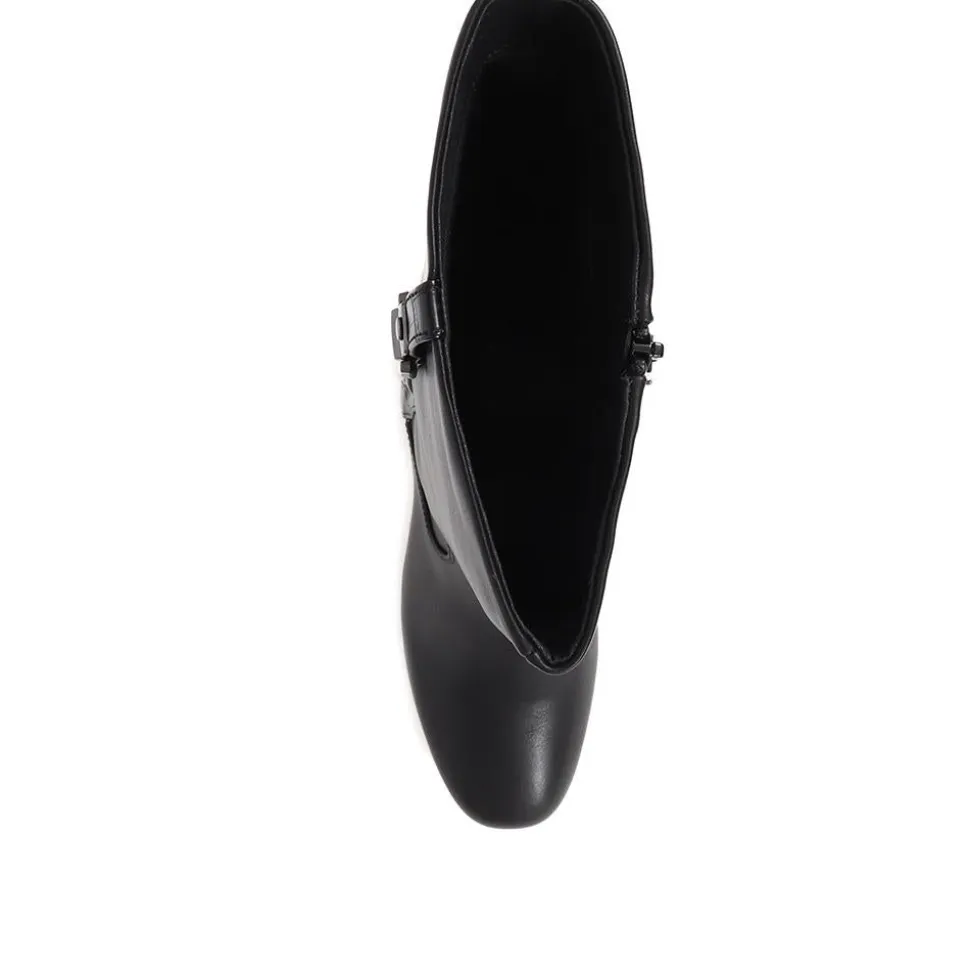 Knee High Heeled Boots - Black