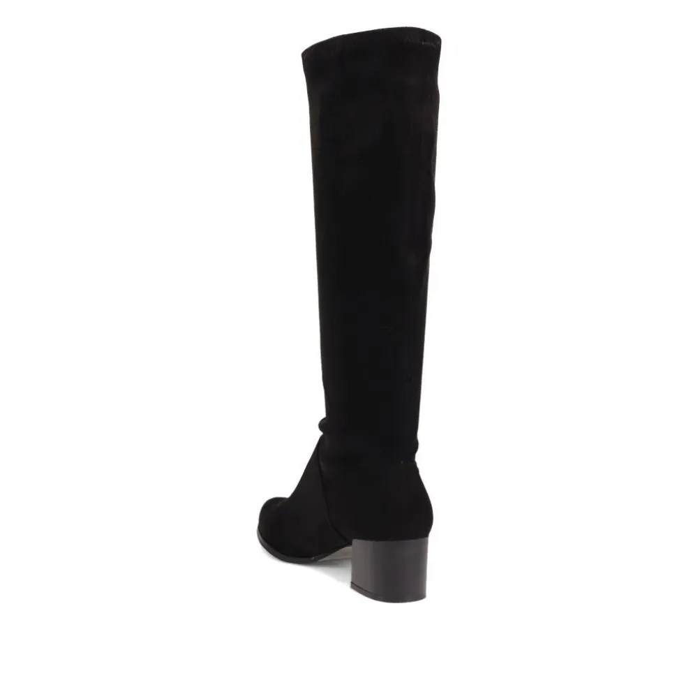 Knee-Length Heeled Boots - Black