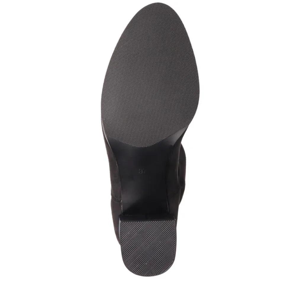 Knee-Length Heeled Boots - Black
