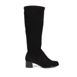 Knee-Length Heeled Boots - Black