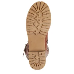 Knitted Cuff Long Boots - Tan