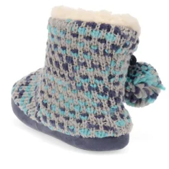 Knitted Faux-Fur-Lined Booties - Grey Multi
