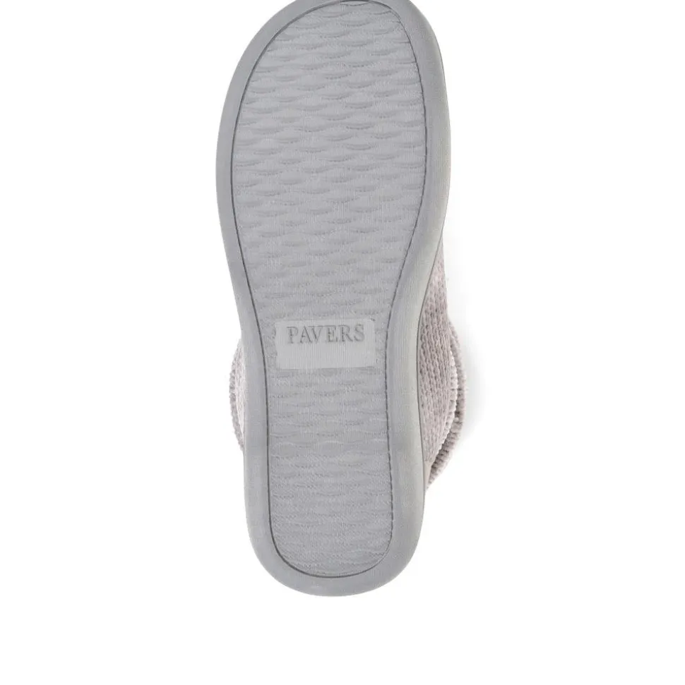 Knitted Slipper Boots - Grey