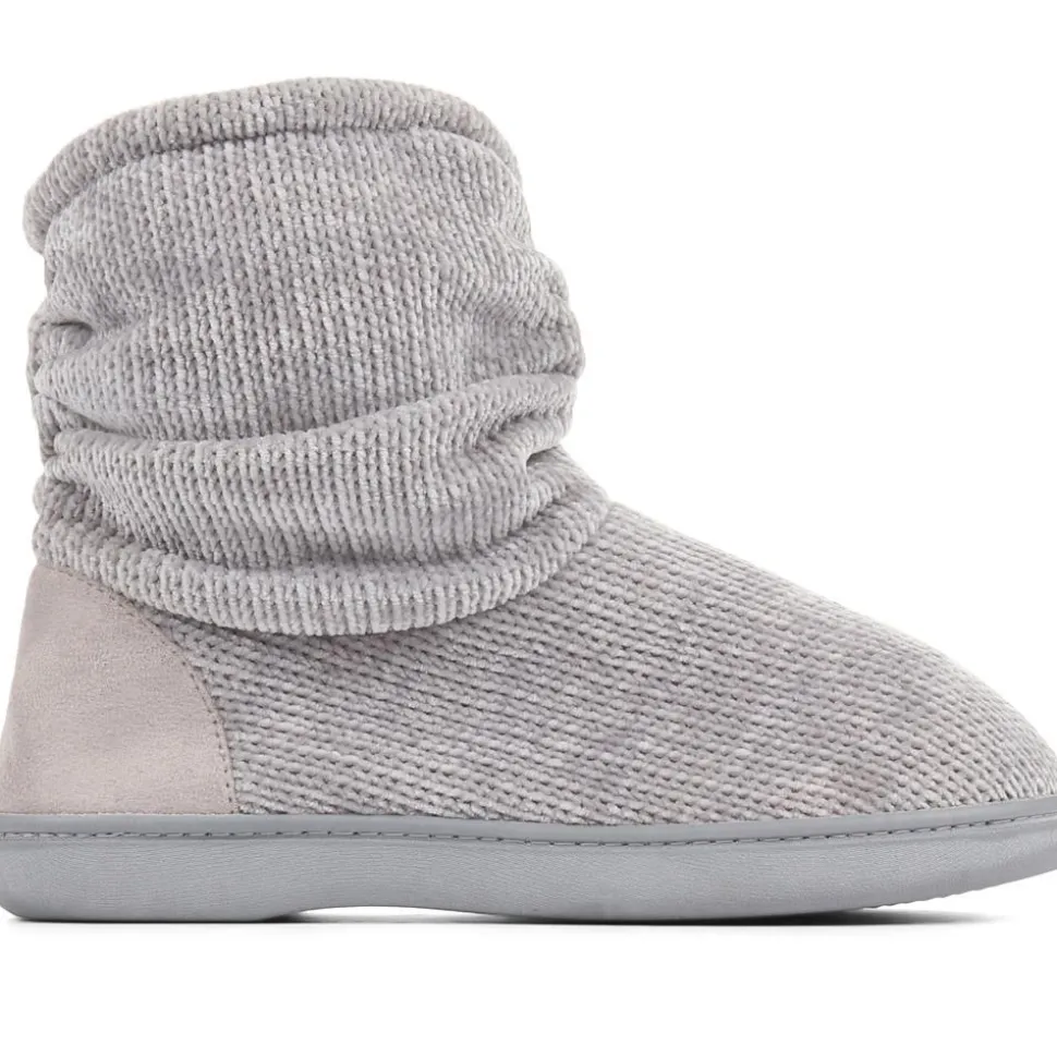 Knitted Slipper Boots - Grey