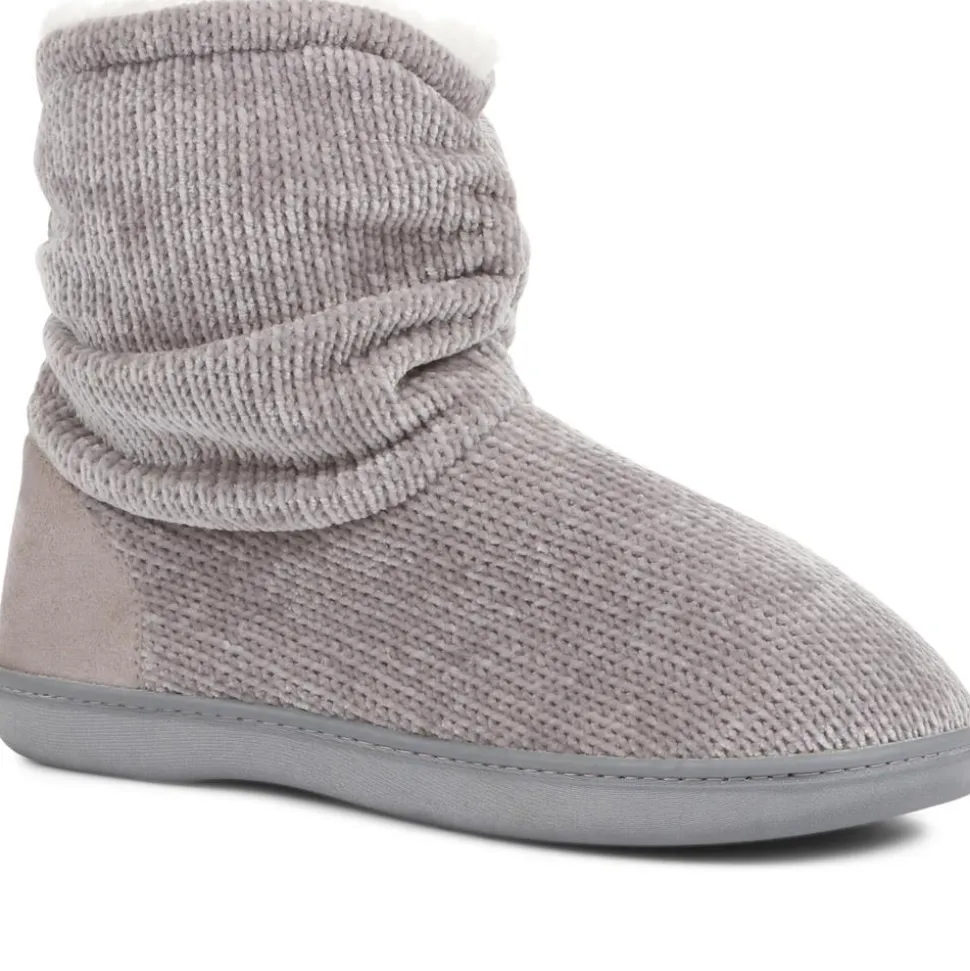 Knitted Slipper Boots - Grey