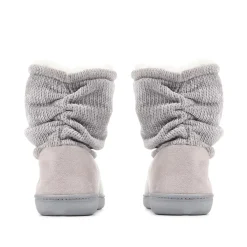 Knitted Slipper Boots - Grey