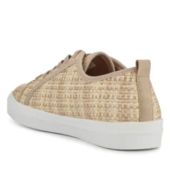 Knitted-Upper Lace-Up Trainers - Beige Multi
