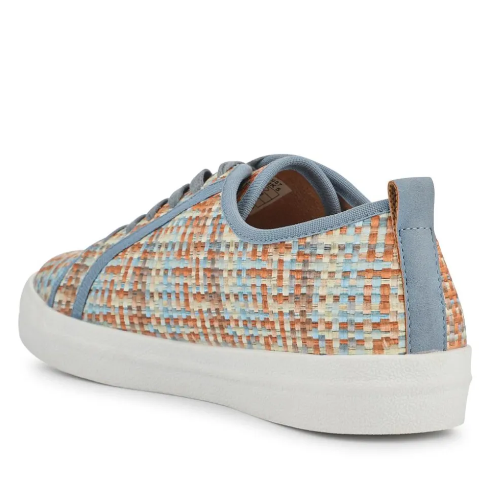 Knitted-Upper Lace-Up Trainers - Orange Multi
