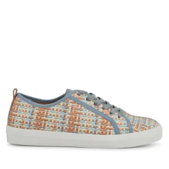 Knitted-Upper Lace-Up Trainers - Orange Multi