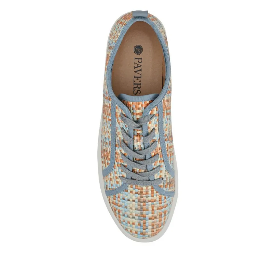 Knitted-Upper Lace-Up Trainers - Orange Multi