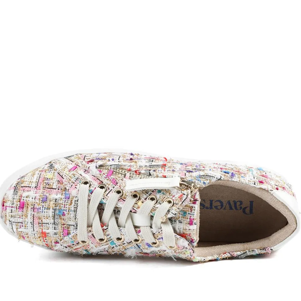 Knitted Zip & Lace Fasten Trainers - Multi