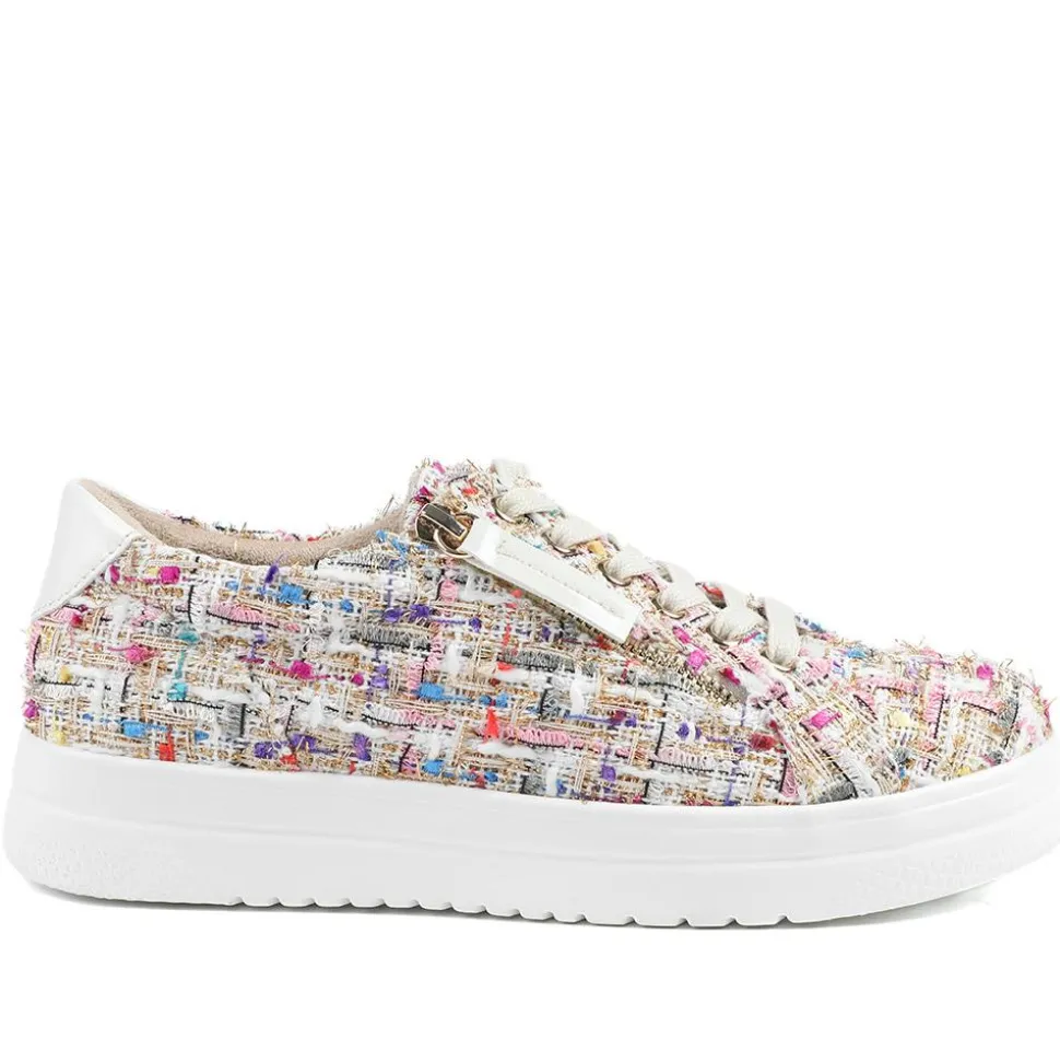 Knitted Zip & Lace Fasten Trainers - Multi