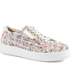 Knitted Zip & Lace Fasten Trainers - Multi