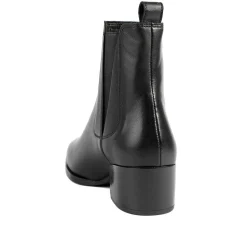 Kori Leather Blocked-Heeled Chelsea Boots - Black Leather