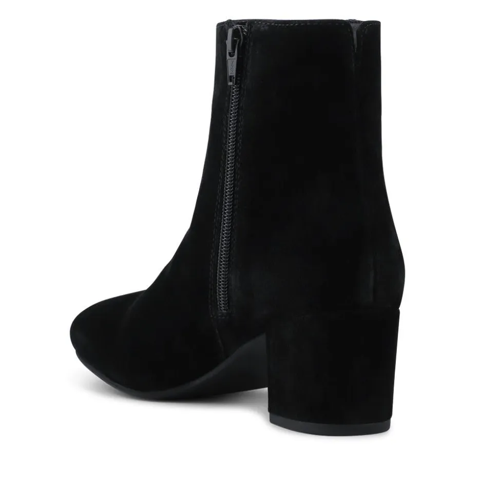Kylee Smart Leather Zip Up Ankle Boots - Black Suede