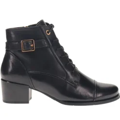 Kyndall Heeled Leather Boots - Black