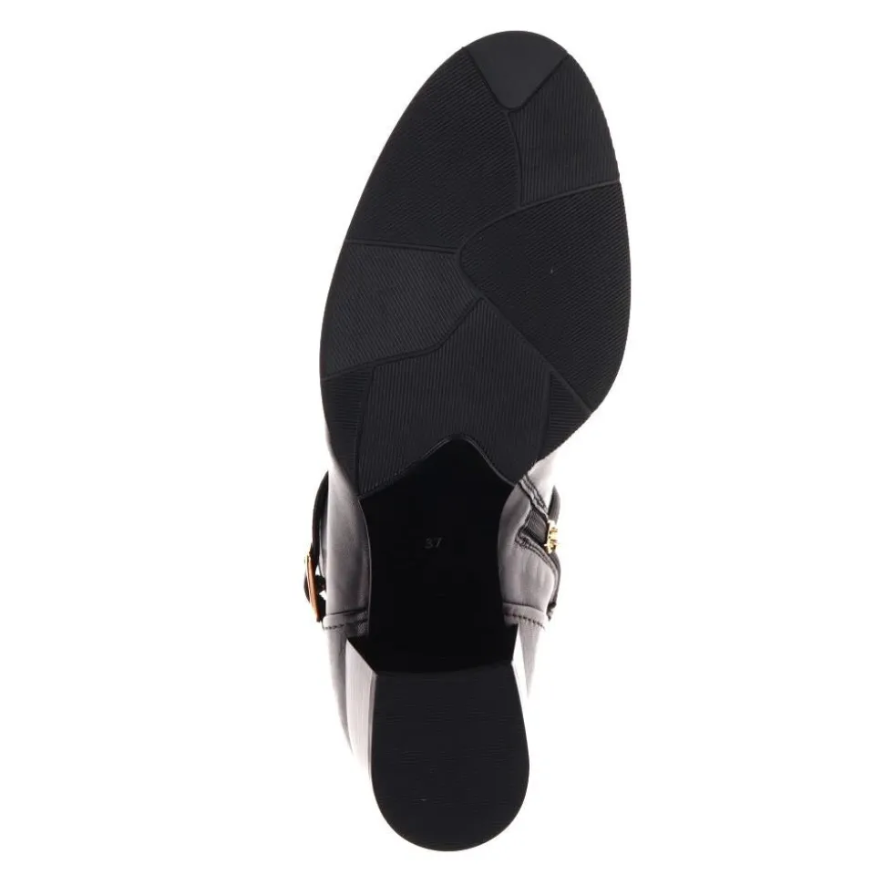 Kyndall Heeled Leather Boots - Black