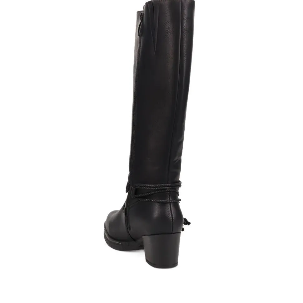 Lace-Detailed Long Boots - Black
