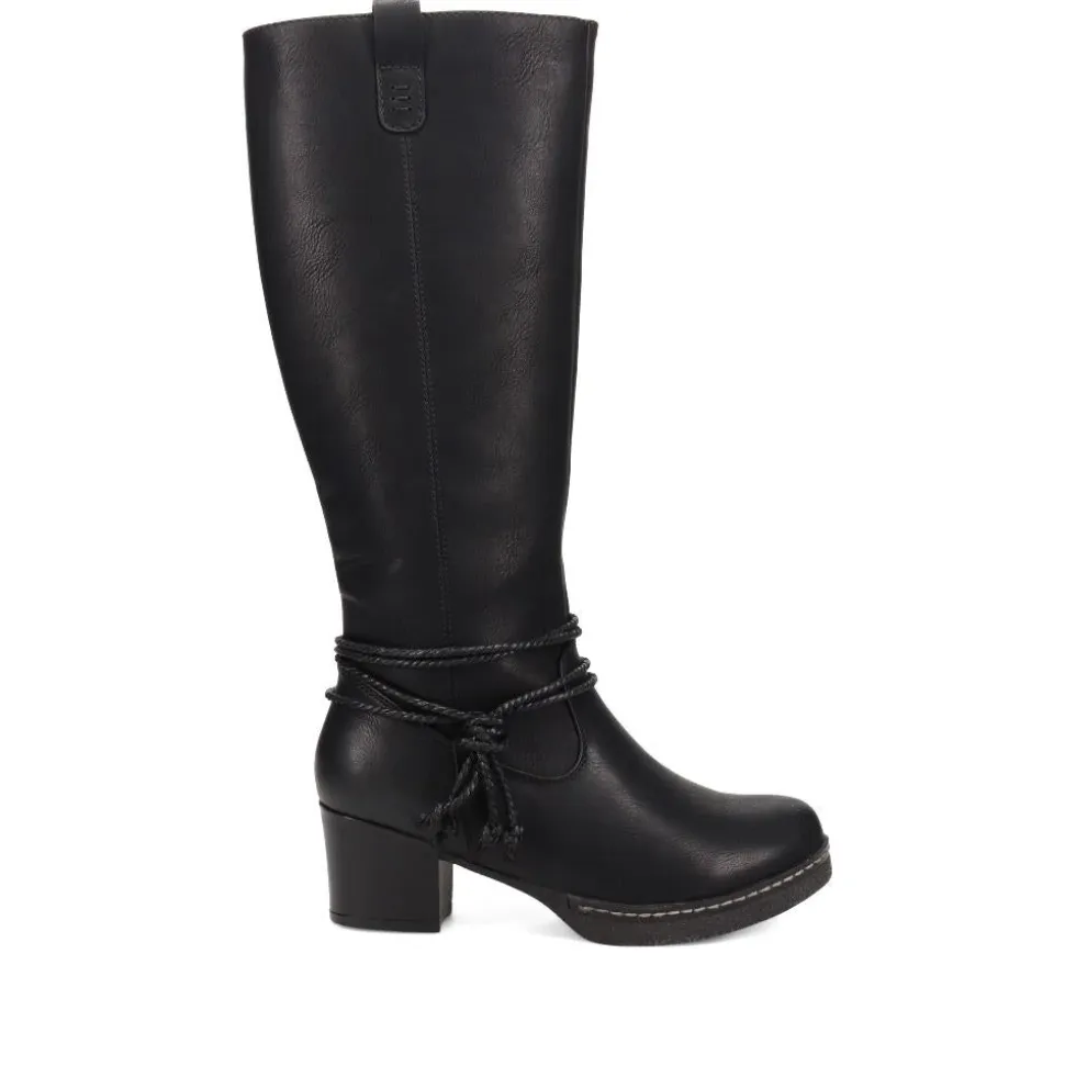 Lace-Detailed Long Boots - Black