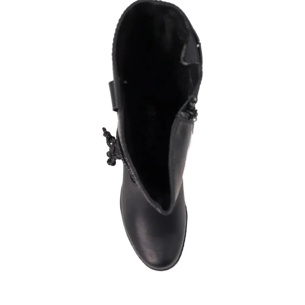 Lace-Detailed Long Boots - Black