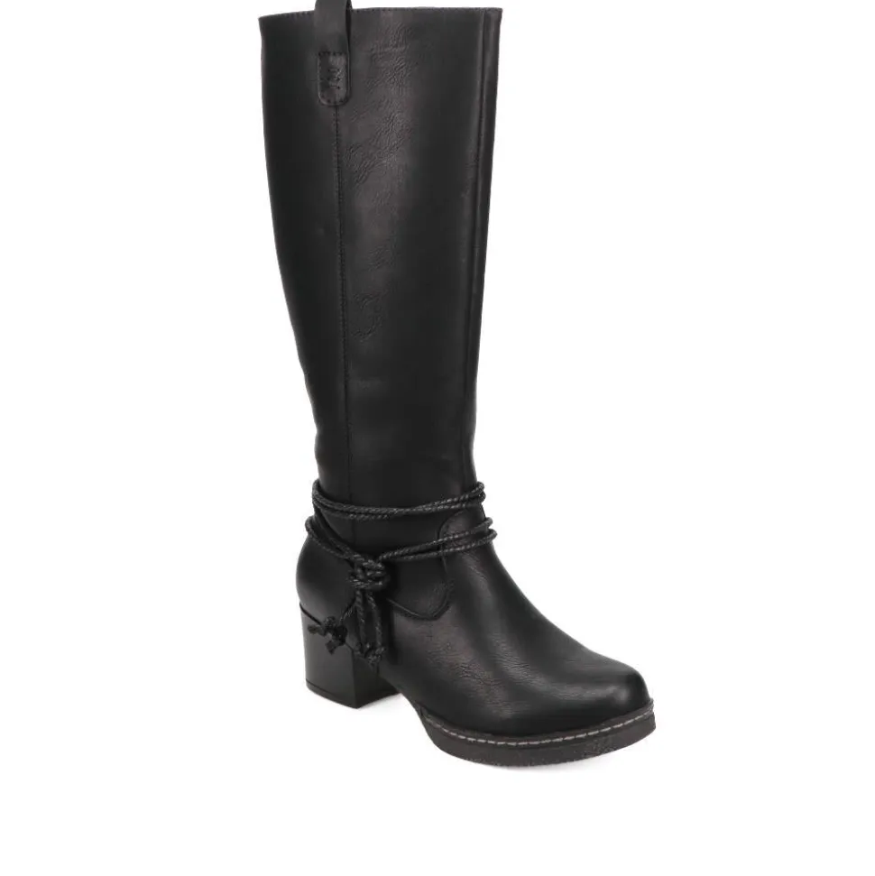 Lace-Detailed Long Boots - Black