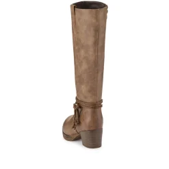 Lace-Detailed Long Boots - Taupe