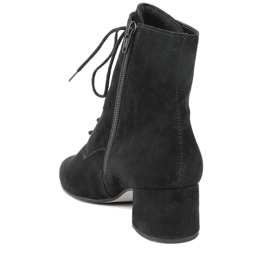 Lace-Up Ankle Boots - Black