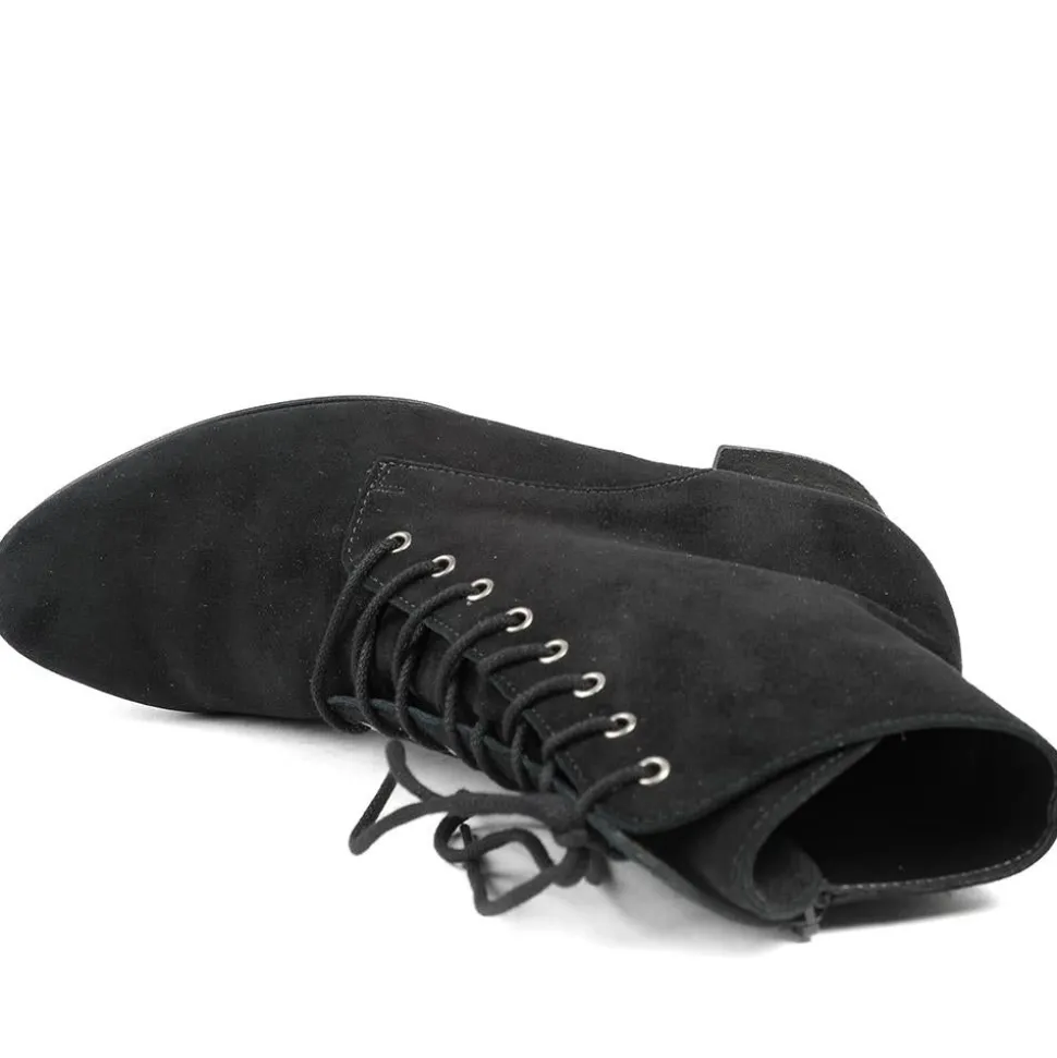 Lace-Up Ankle Boots - Black