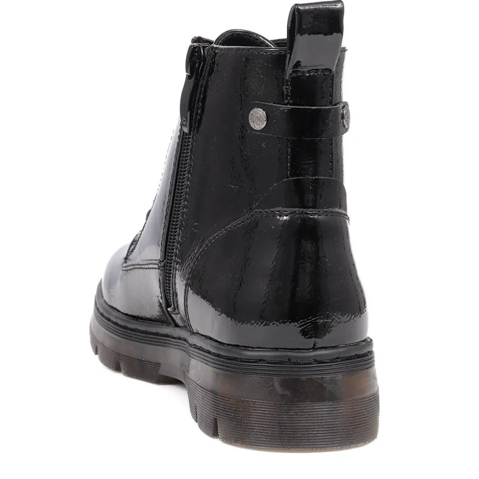 Lace-Up Ankle Boots - Black