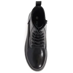 Lace-Up Ankle Boots - Black