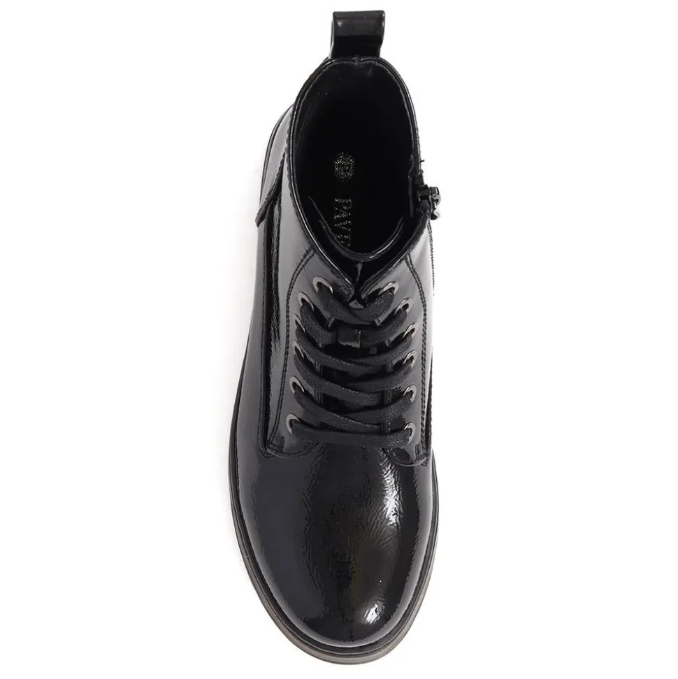 Lace-Up Ankle Boots - Black