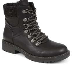 Lace-Up Ankle Boots - Black
