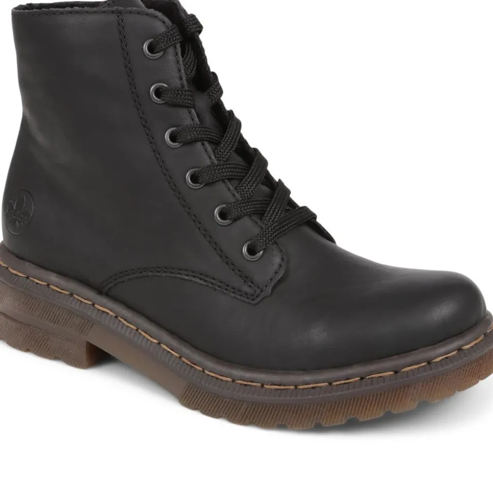 Lace-Up Ankle Boots - Black
