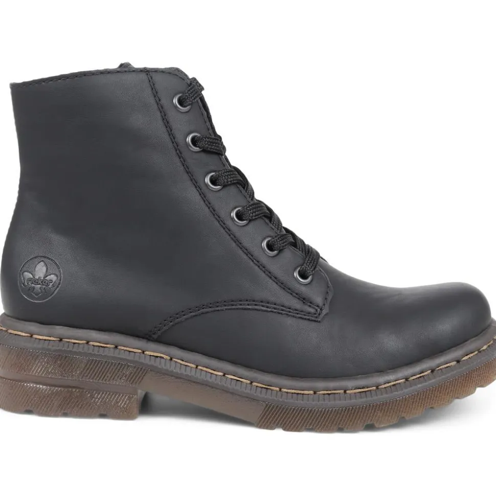 Lace-Up Ankle Boots - Black