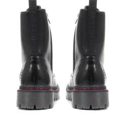 Lace-Up Ankle Boots - Black Patent