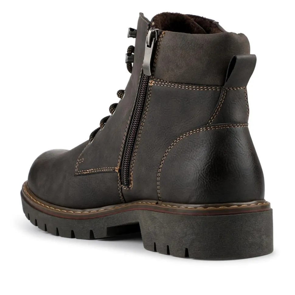 Lace-Up Ankle Boots - Dark Brown