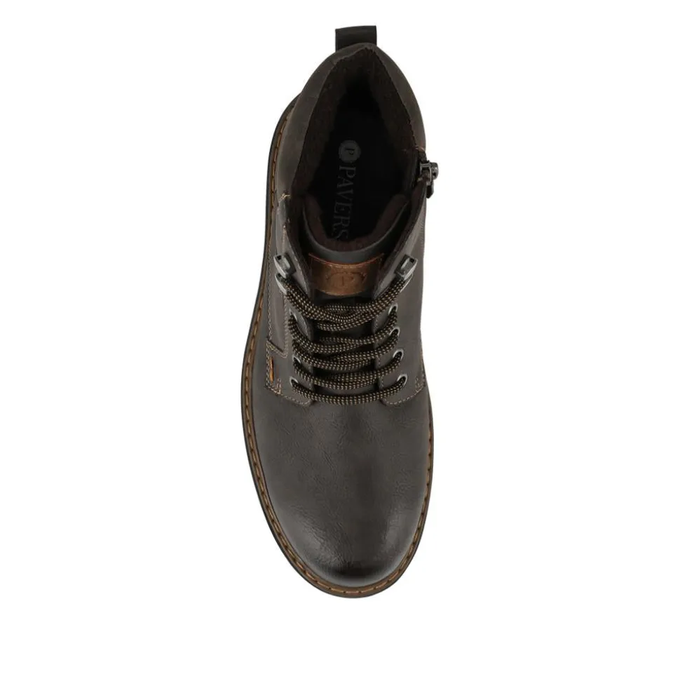 Lace-Up Ankle Boots - Dark Brown