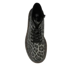 Lace-Up Ankle Boots - Leopard